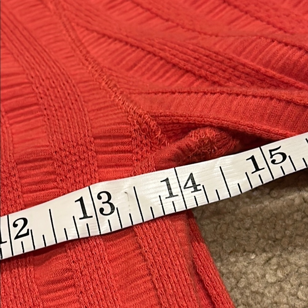Free People Pink Ribbed Blouse with Tie Front and 3/4 Sleeves - Picture 6 of 6